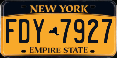 NY license plate FDY7927