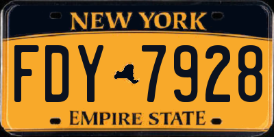 NY license plate FDY7928