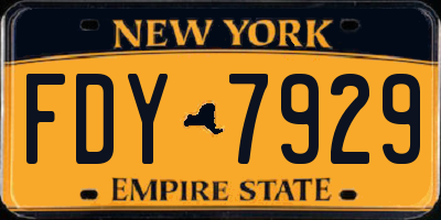 NY license plate FDY7929