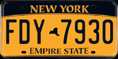 NY license plate FDY7930
