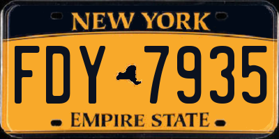 NY license plate FDY7935