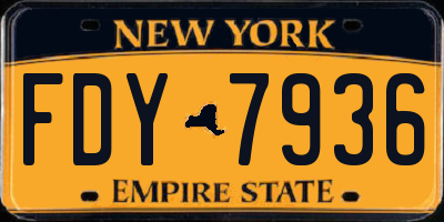 NY license plate FDY7936