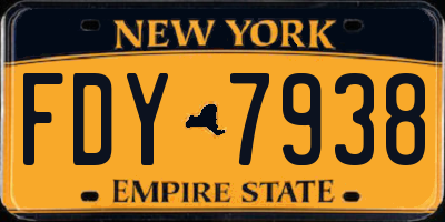 NY license plate FDY7938