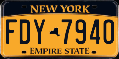 NY license plate FDY7940