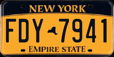 NY license plate FDY7941