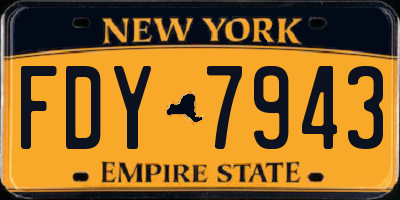 NY license plate FDY7943