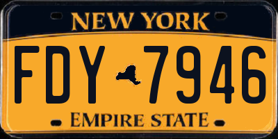 NY license plate FDY7946