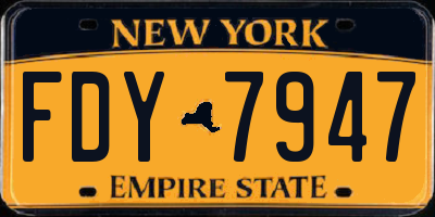 NY license plate FDY7947