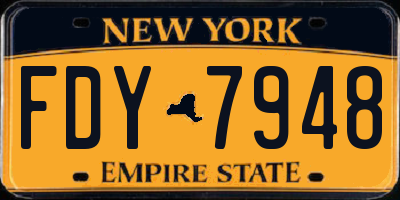 NY license plate FDY7948