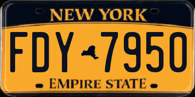 NY license plate FDY7950