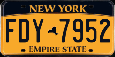 NY license plate FDY7952