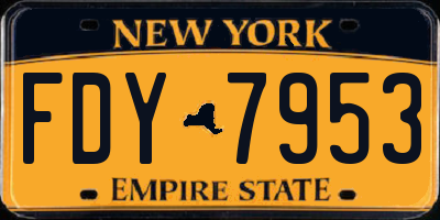 NY license plate FDY7953