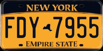 NY license plate FDY7955