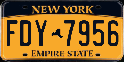 NY license plate FDY7956