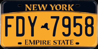 NY license plate FDY7958