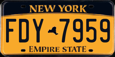 NY license plate FDY7959