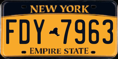 NY license plate FDY7963