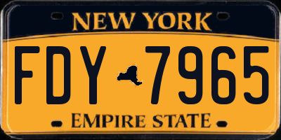 NY license plate FDY7965