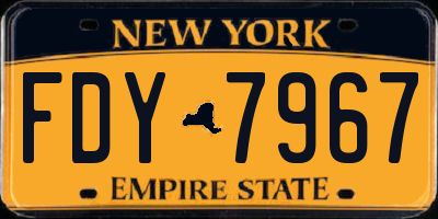 NY license plate FDY7967