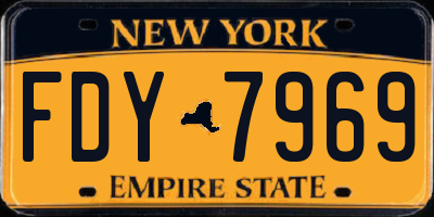 NY license plate FDY7969