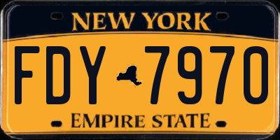 NY license plate FDY7970