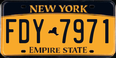 NY license plate FDY7971