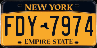NY license plate FDY7974