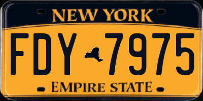 NY license plate FDY7975
