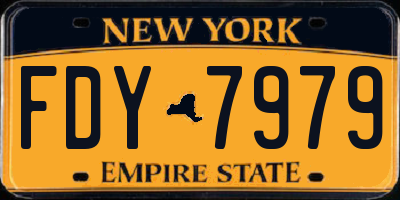 NY license plate FDY7979
