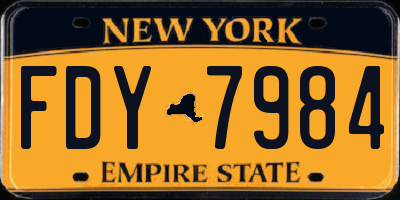 NY license plate FDY7984