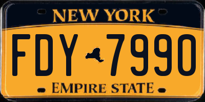 NY license plate FDY7990