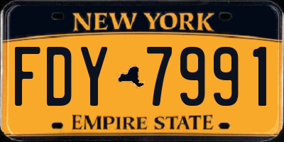 NY license plate FDY7991