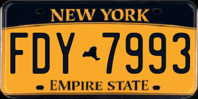 NY license plate FDY7993