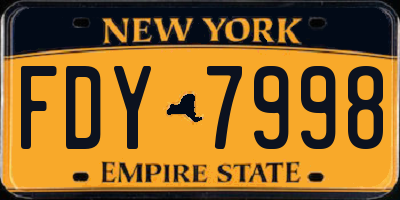 NY license plate FDY7998