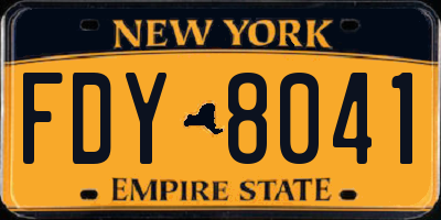 NY license plate FDY8041