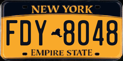 NY license plate FDY8048