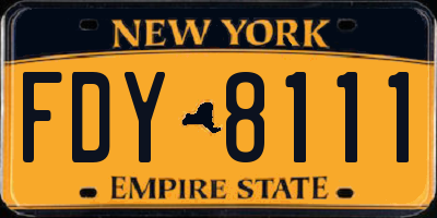 NY license plate FDY8111
