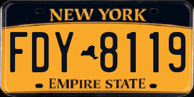 NY license plate FDY8119