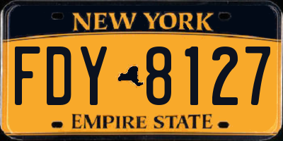 NY license plate FDY8127