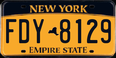 NY license plate FDY8129