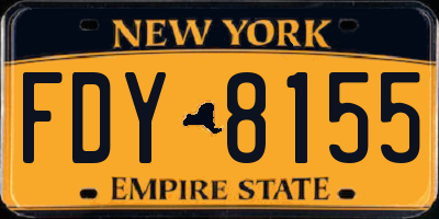 NY license plate FDY8155
