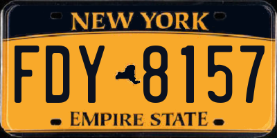 NY license plate FDY8157