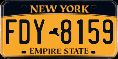 NY license plate FDY8159