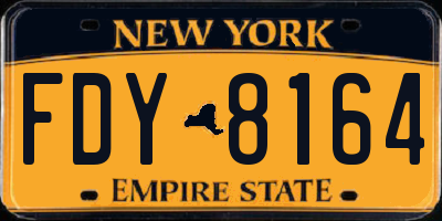 NY license plate FDY8164