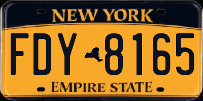 NY license plate FDY8165