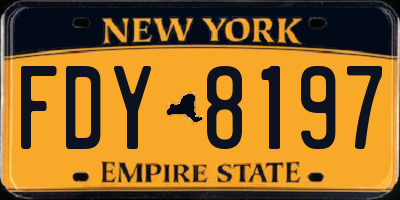 NY license plate FDY8197