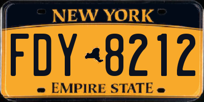 NY license plate FDY8212