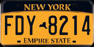 NY license plate FDY8214