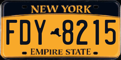 NY license plate FDY8215