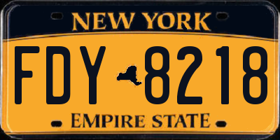 NY license plate FDY8218